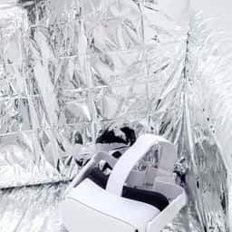 A mixed reality exhibition pairing virtual and physical sofas for artist Marcello Concari - thumbnail 1