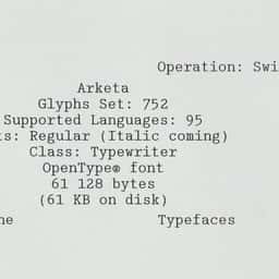 Typeface Design for Arketa - thumbnail 1