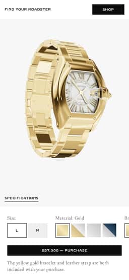 Product landing page for a luxury watch collection  - thumbnail 5