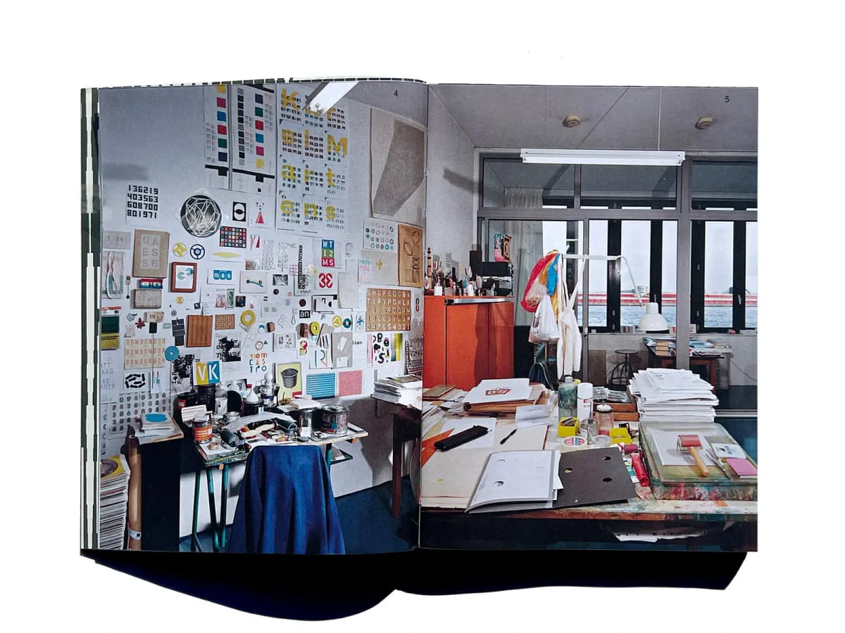 Full Color, pages 4–5: a studio photograph fills the spread, with page numbers printed over the image.