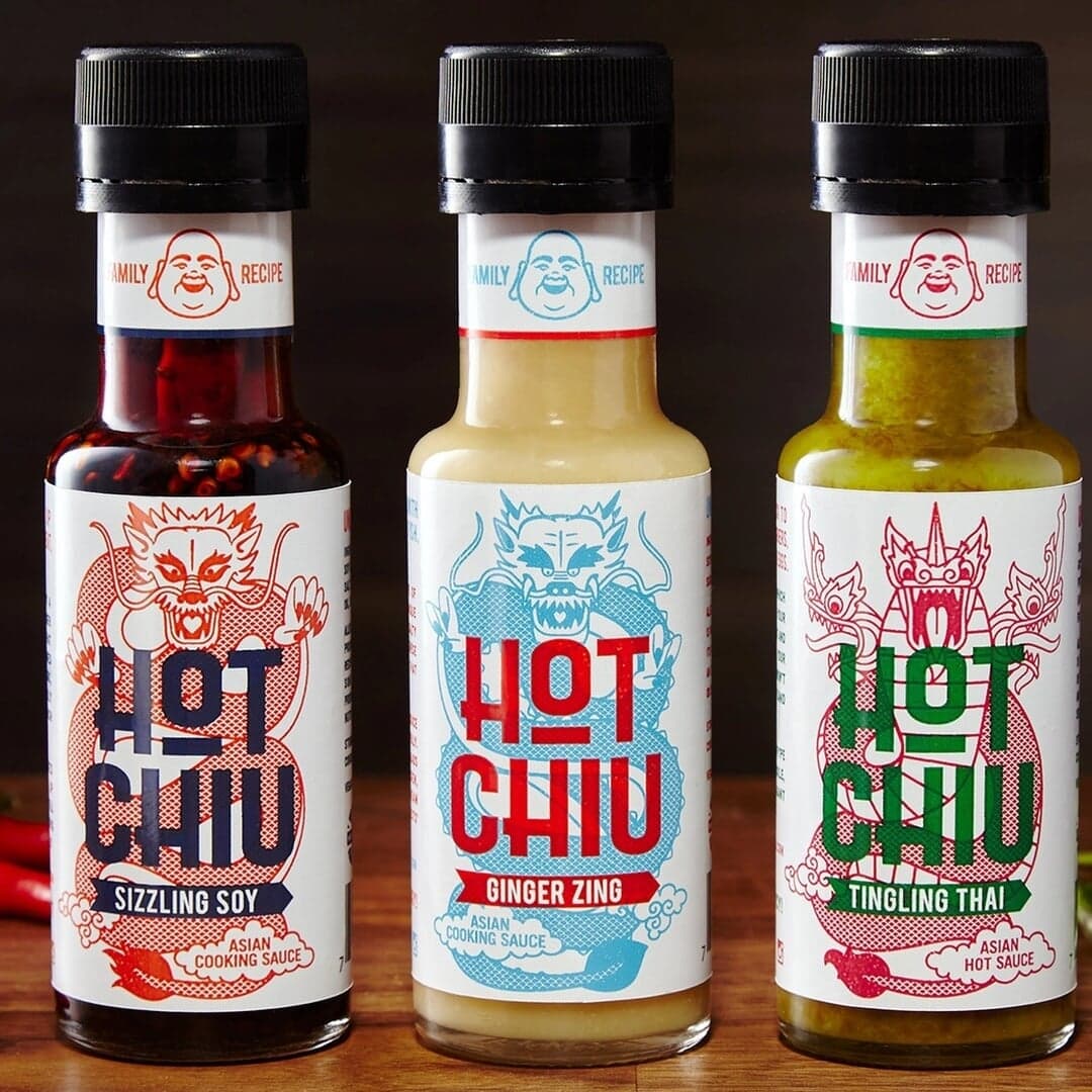 Packaging Design For Hot Chiu Asian Hot Sauce
