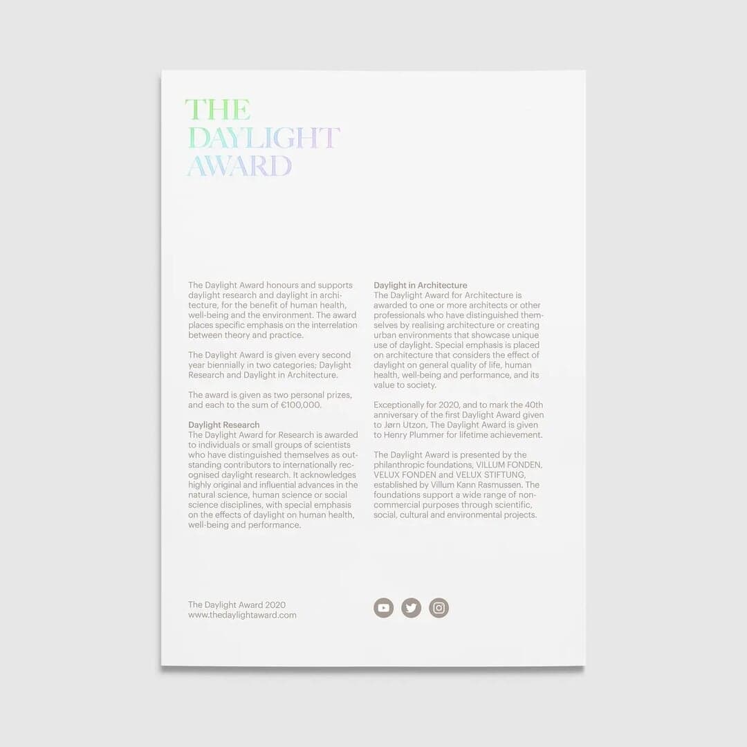 Visual Identity And Communication Design For The Daylight Award 2020