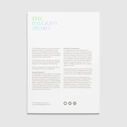 Visual Identity And Communication Design For The Daylight Award 2020 cover image