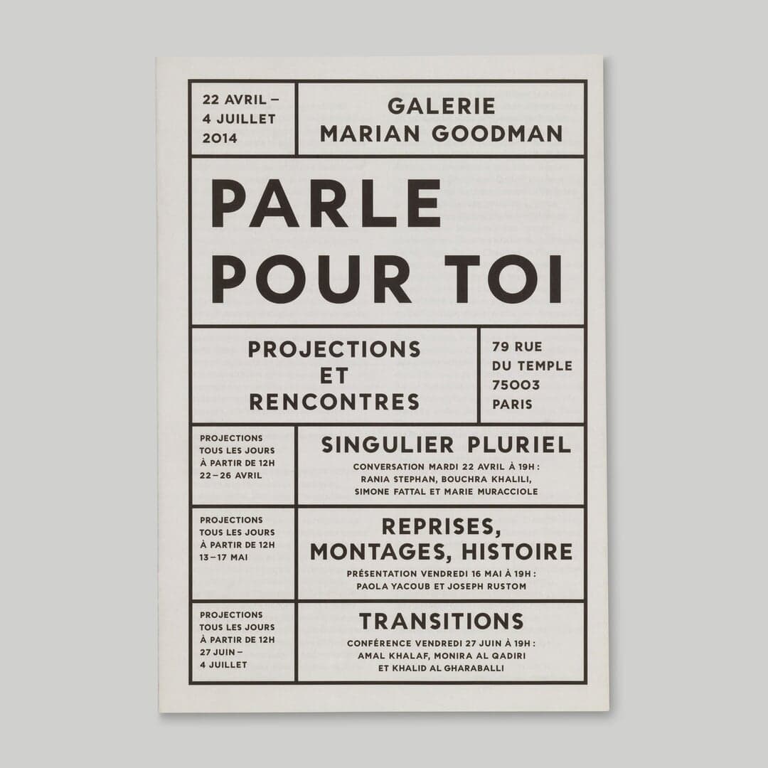 Publication Design For Parle Pour Toi Exhibition