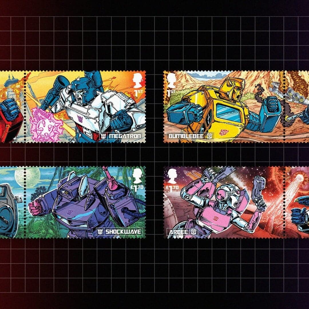 Stamp Collection Design For Royal Mail Transformers Series