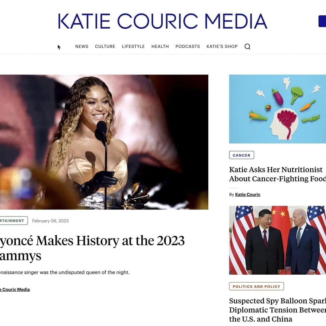 Website Design For Katie Couric Media