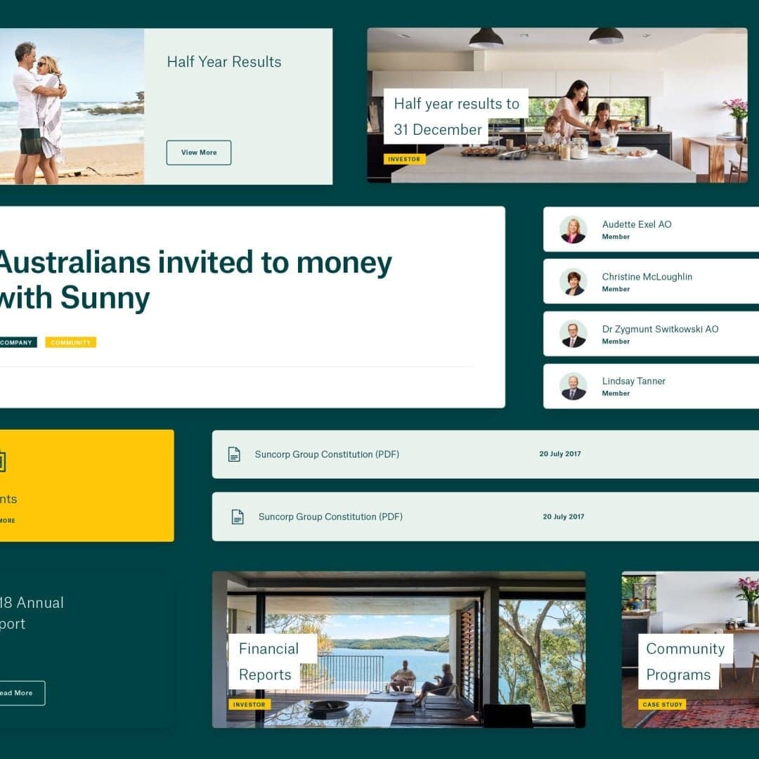 Website And Design System For Suncorp Group