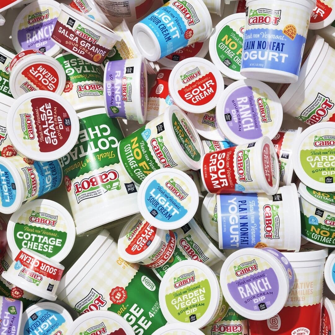 Packaging Design For Cabot Creamery Cultured Dairy Line