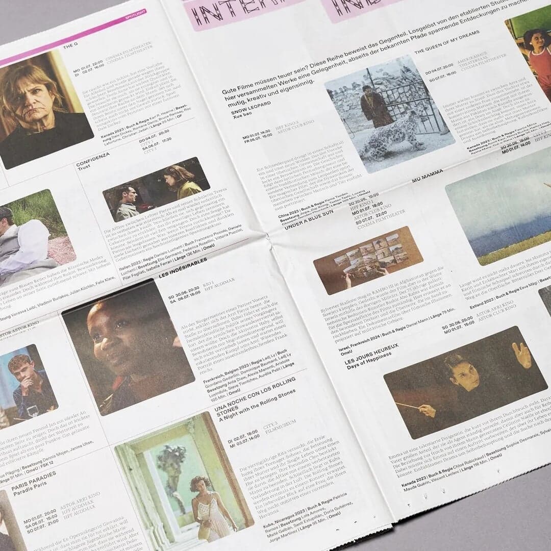 Newspaper Design for Filmfest München 2024