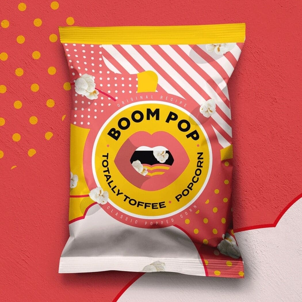 Packaging Design For Boom Pop Snack Range
