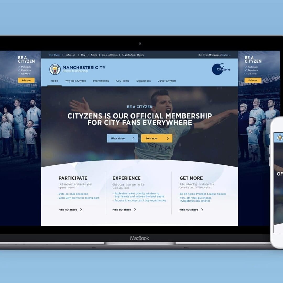 Global Membership Website For Manchester City