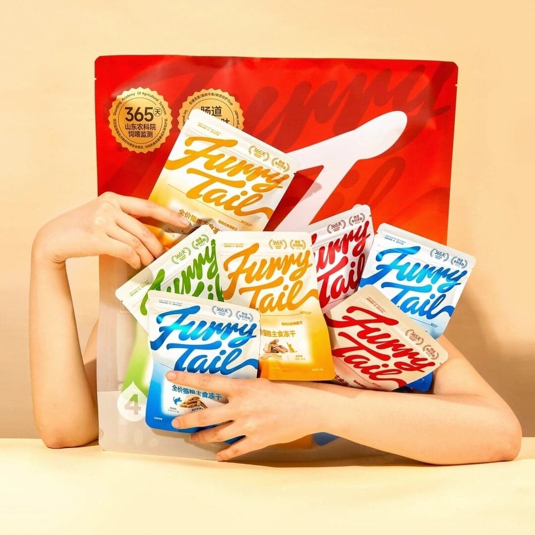 Packaging for FurryTail Wonder Four Freeze-Dried Cat Food