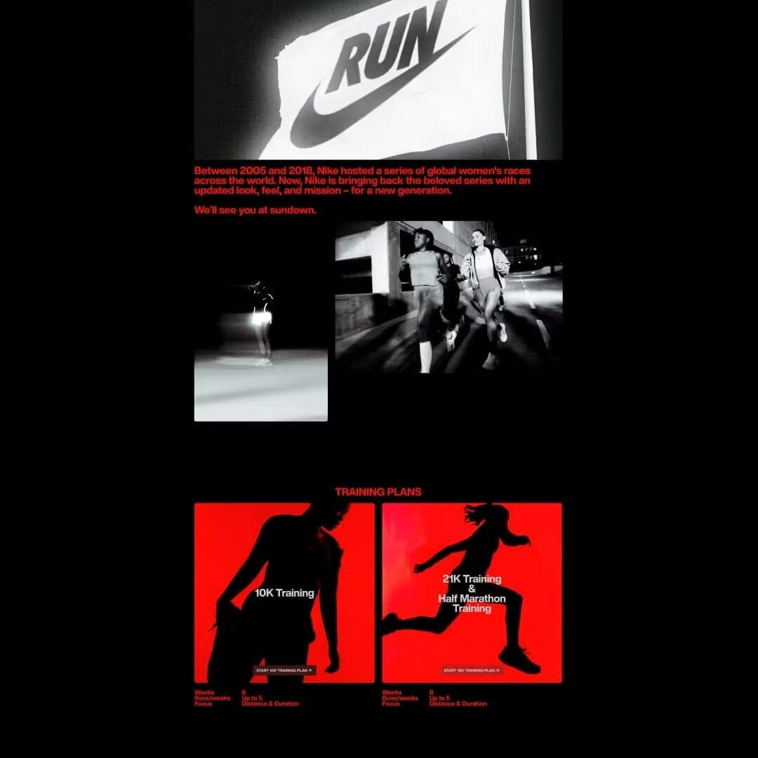 Global Web Experience for Nike After Dark Tour