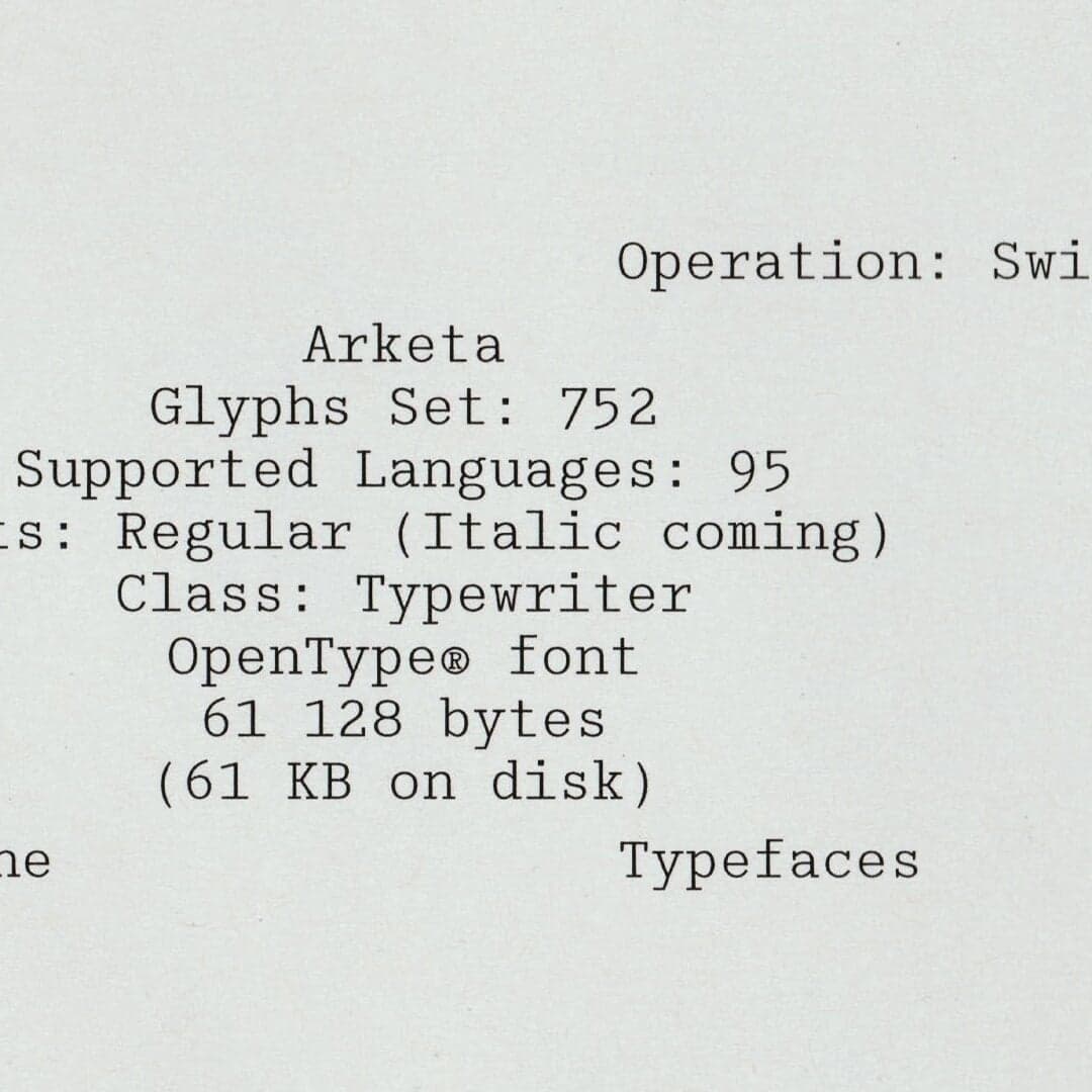 Typeface Design for Arketa