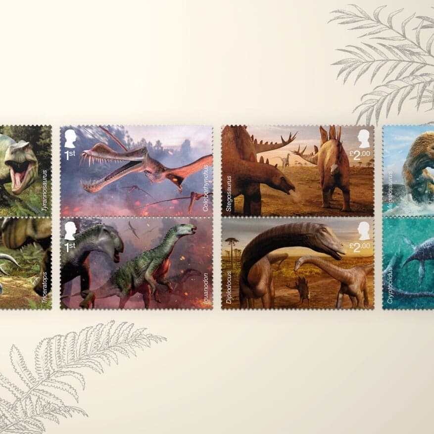 Stamp Collection Design For Royal Mail Dinosaur Anniversary