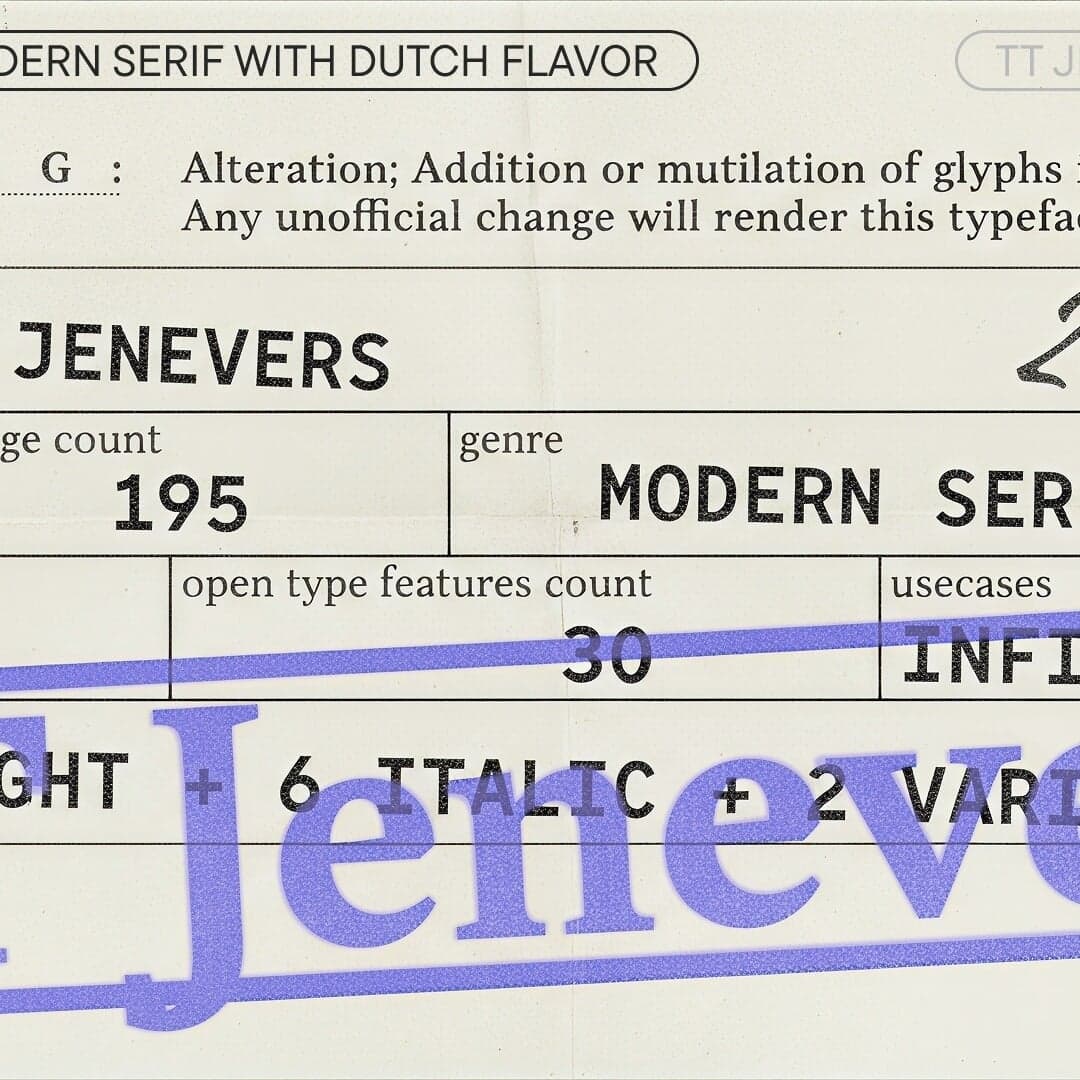 Typeface Design For Tt Jenevers