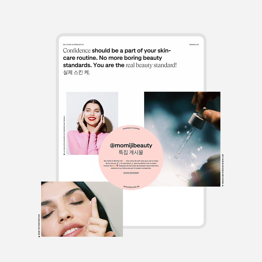 Interactive Landing Page for Momiji Life Skincare Launch