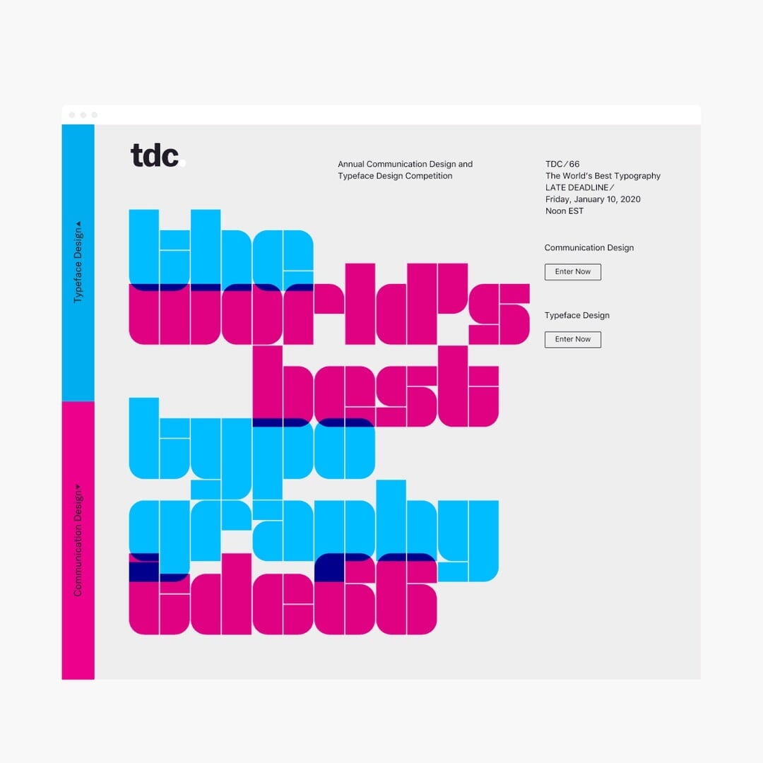 Website Design for Type Directors Club Competition