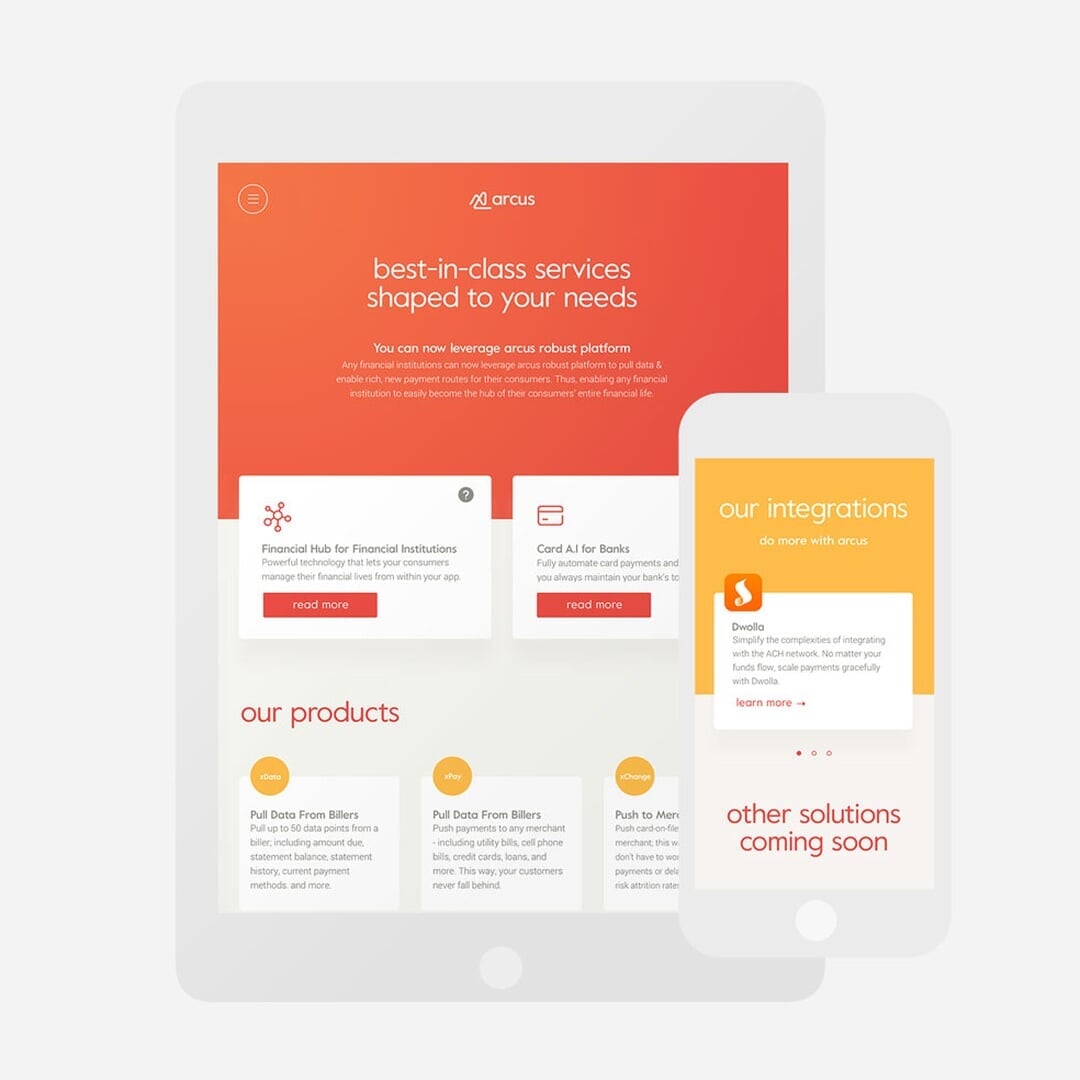 Brand Identity and Web Design for Arcus Fintech Startup