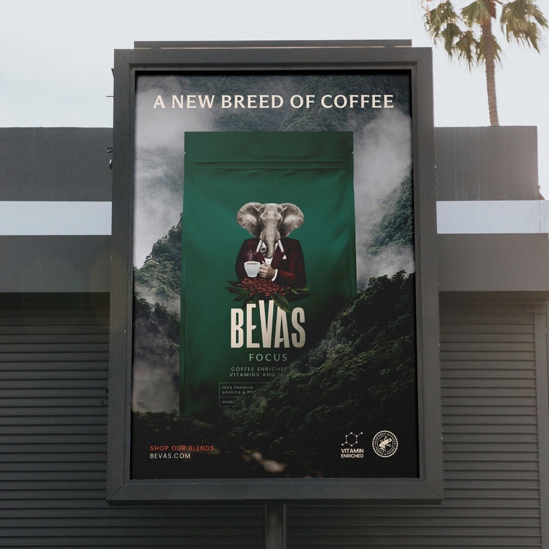 Brand Identity and Packaging for Bevas Functional Coffee