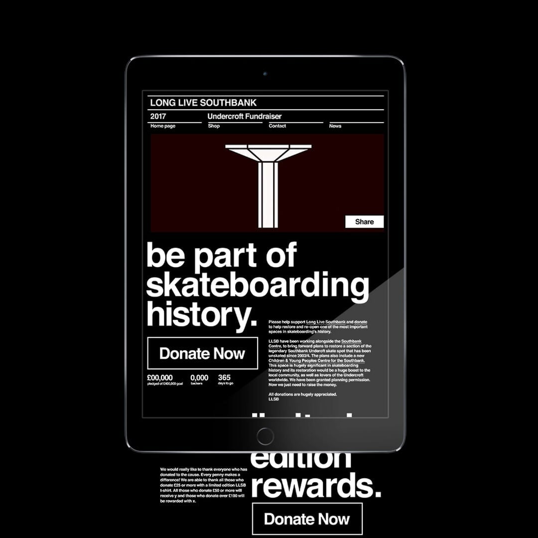 Fundraiser Landing Page for Long Live Southbank