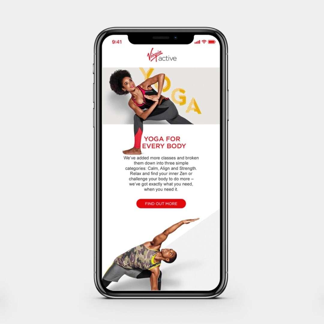 CRM Design and Art Direction for Virgin Active