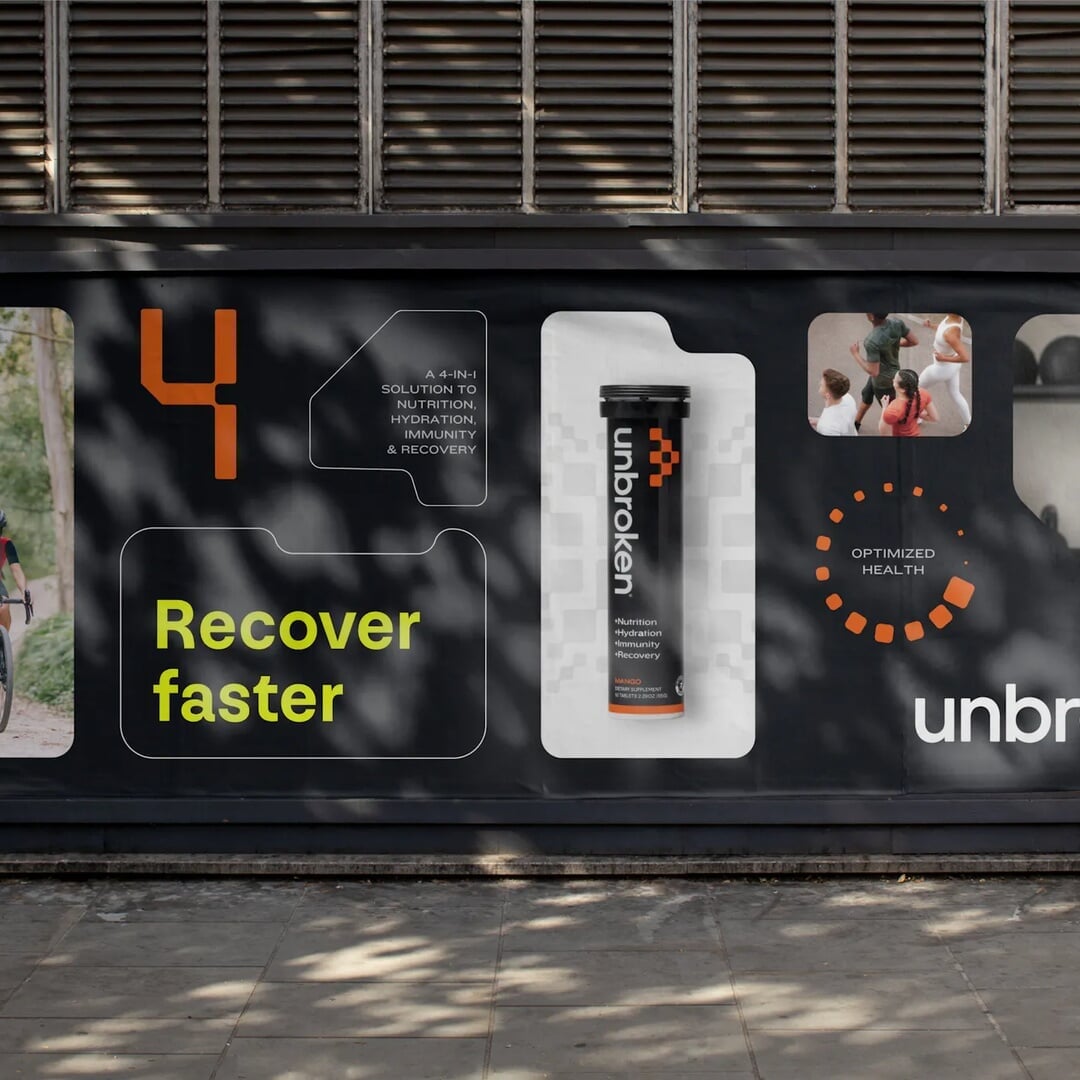 Brand Identity and Packaging for Unbroken Fitness Supplements