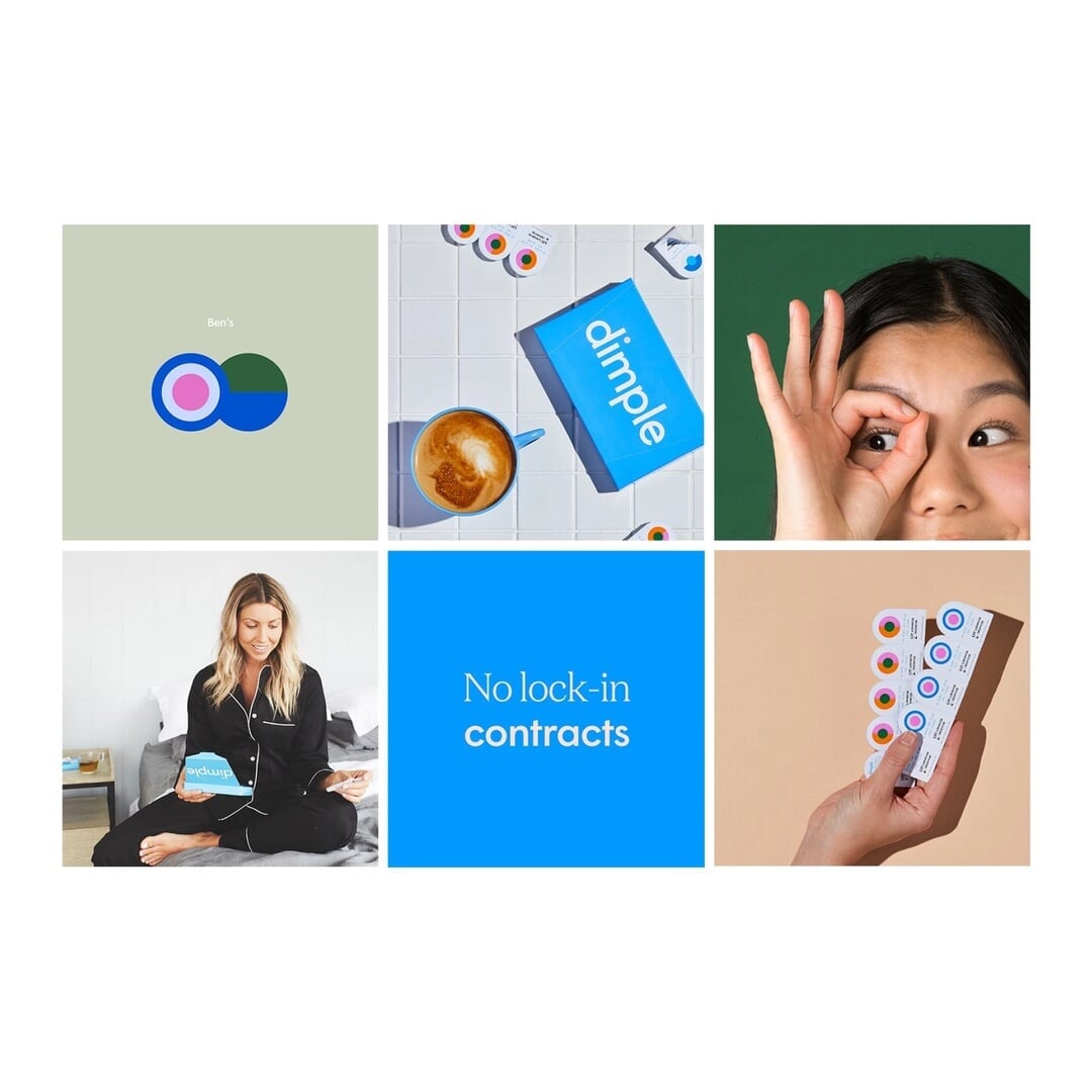 Brand Identity and Packaging for Dimple Contact Lens Subscription