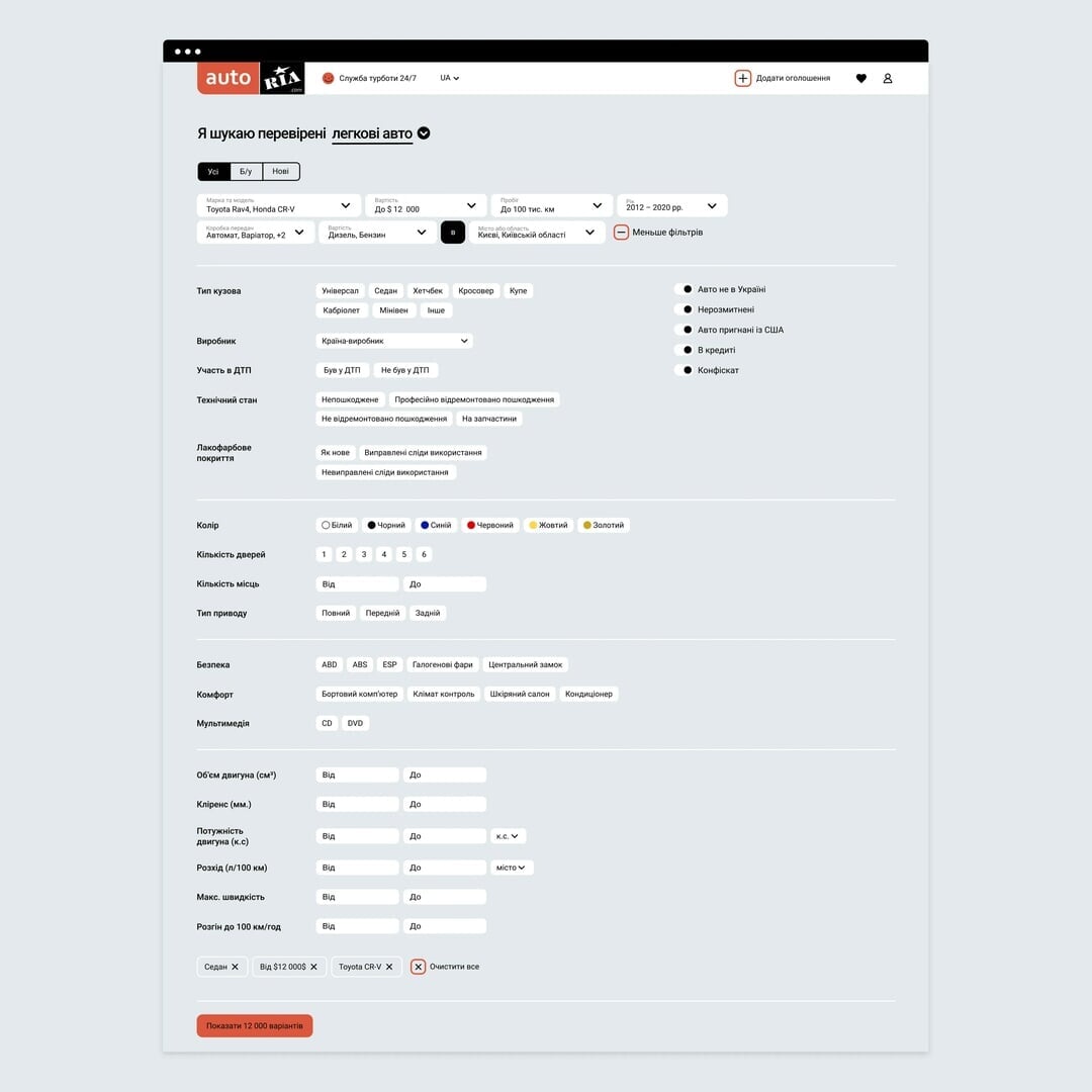 UX/UI Redesign for Auto.Ria Marketplace