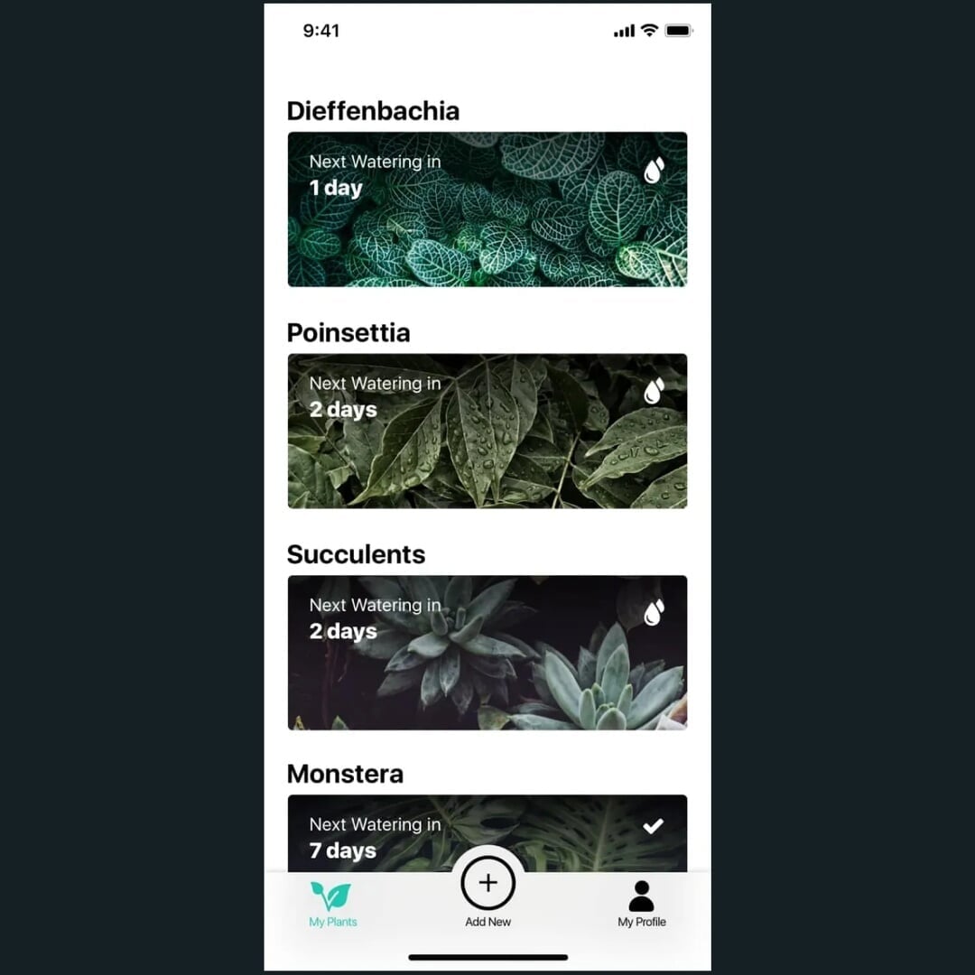 Mobile App Design for Watering Tracker
