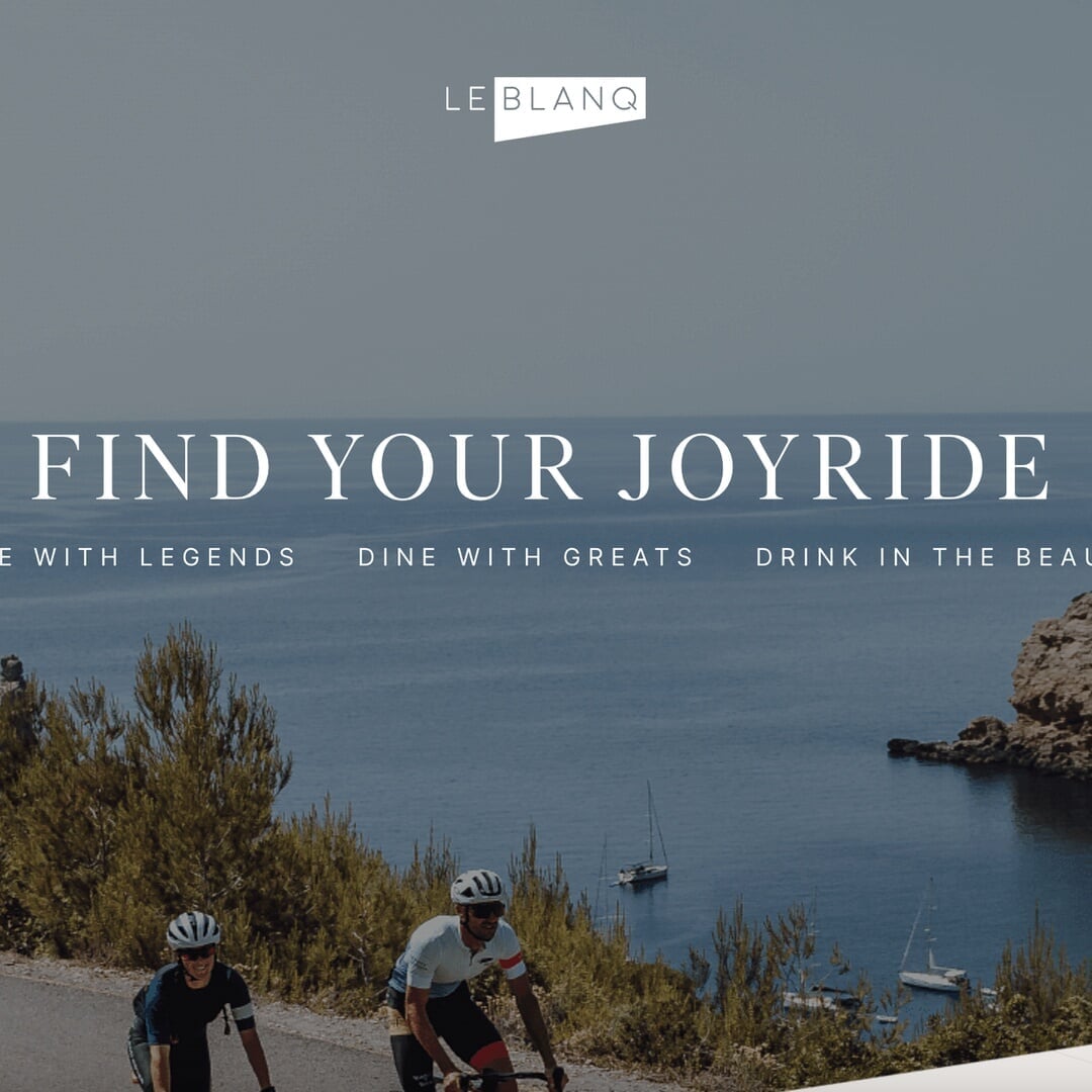 Brand Look and Feel for Le Blanq Luxury Cycling Experiences