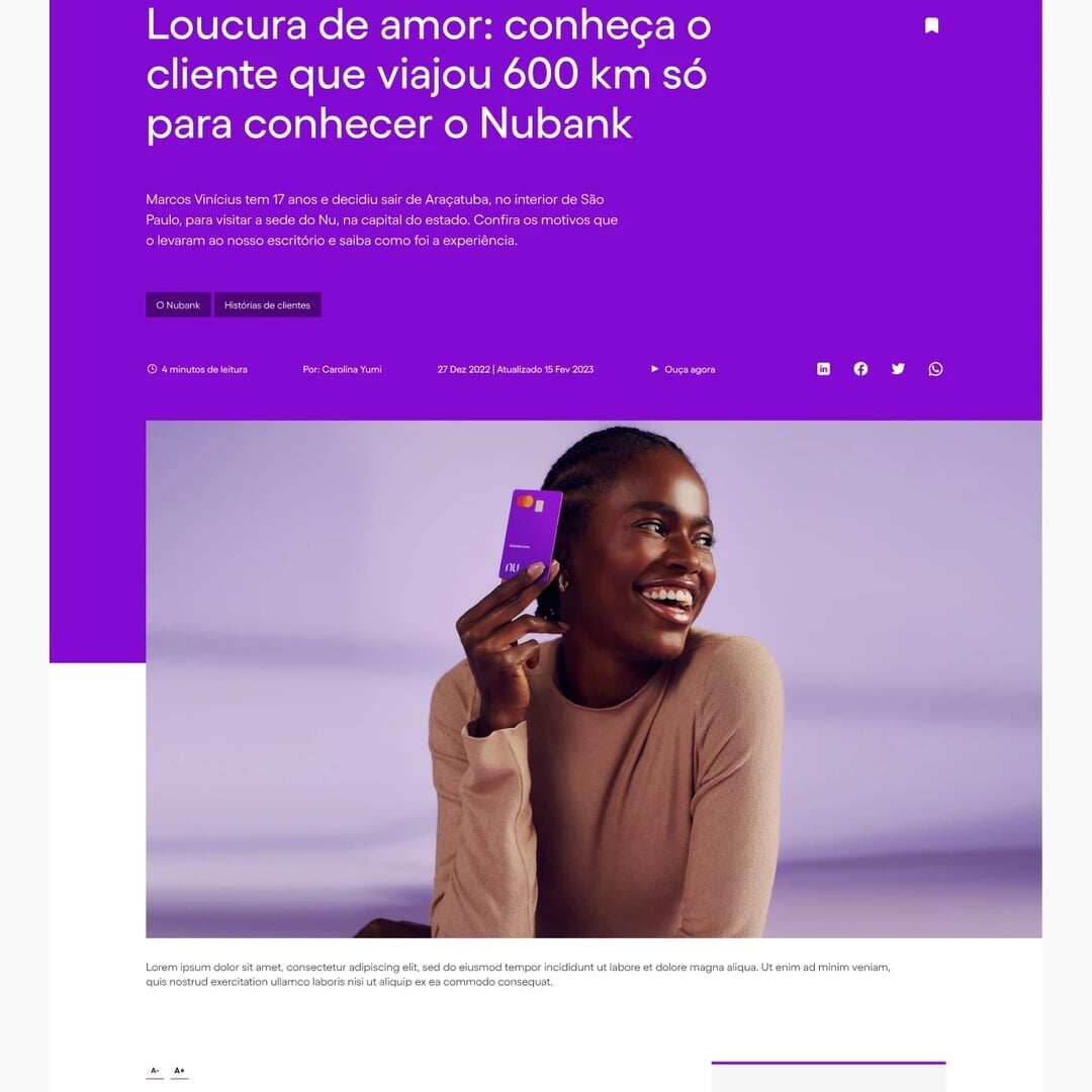Website Redesign for Nubank Blog