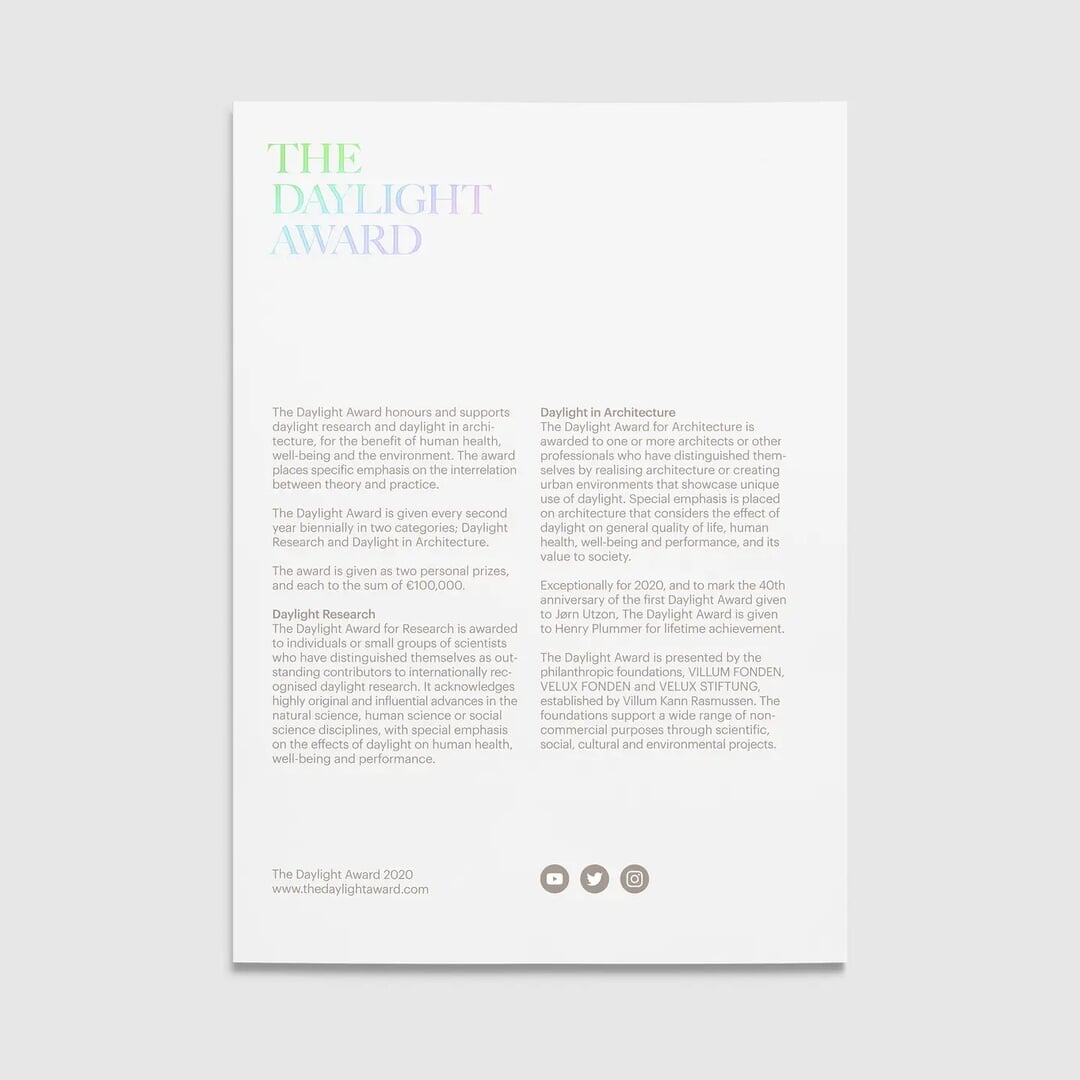 Visual Identity and Communication Design for the Daylight Award 2020