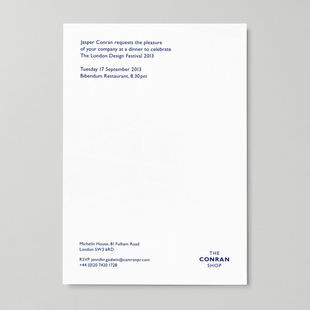 Event Invitation Design for Judd at Conran