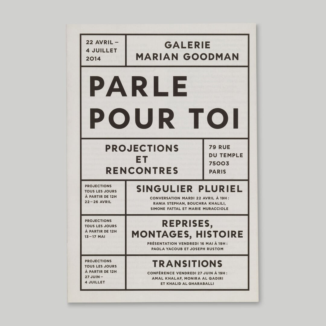 Publication Design for Parle Pour Toi Exhibition