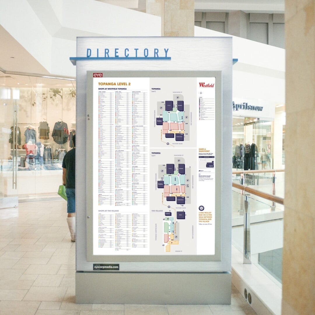 Wayfinding and Directory System for Westfield Retail Centers