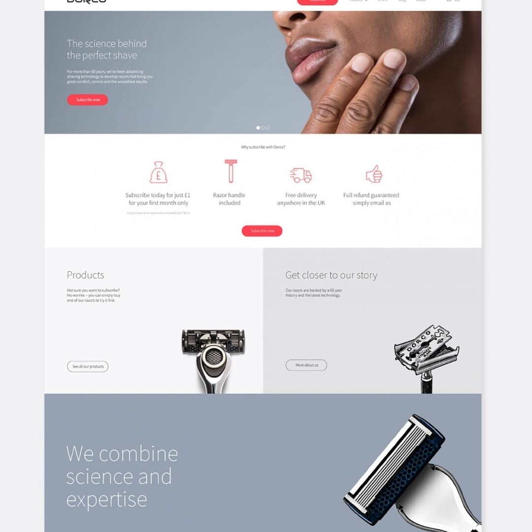 Website Design for Dorco Razor Brand