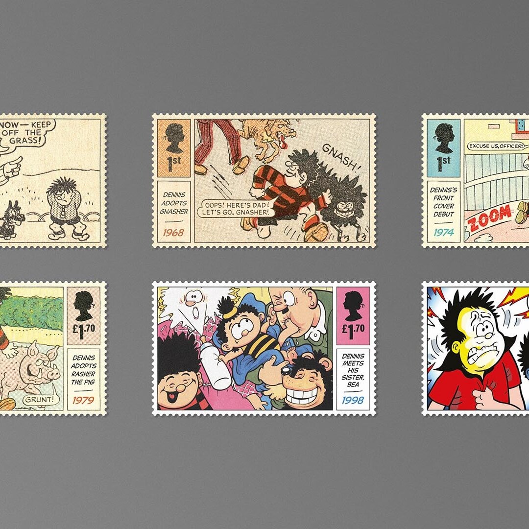 Commemorative Stamp Design for Royal Mail Dennis & Gnasher Anniversary