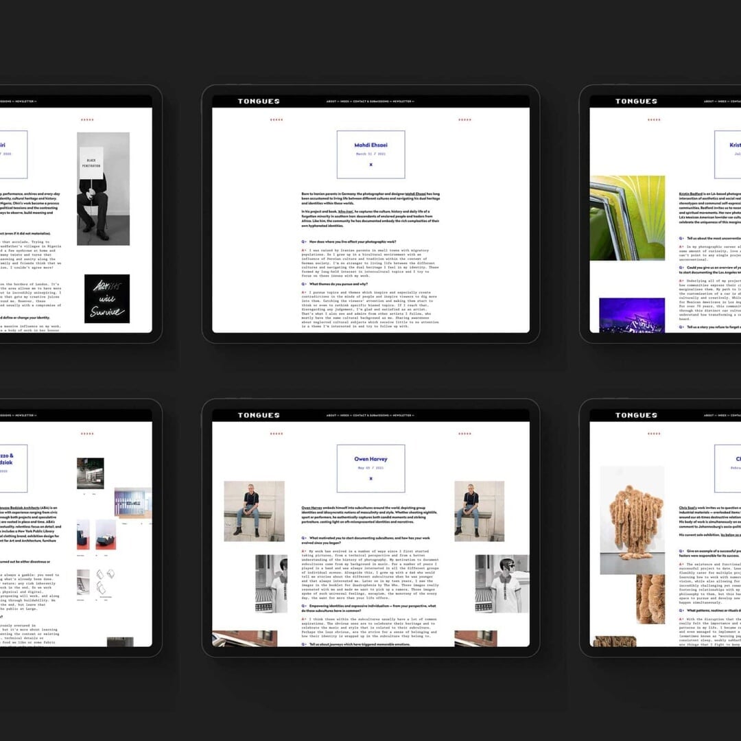 Visual Identity and Website Design for Tongues Platform