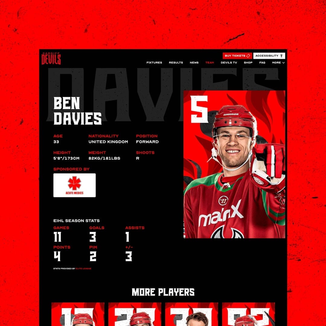 Rebrand and Website Design for Cardiff Devils Ice Hockey Team