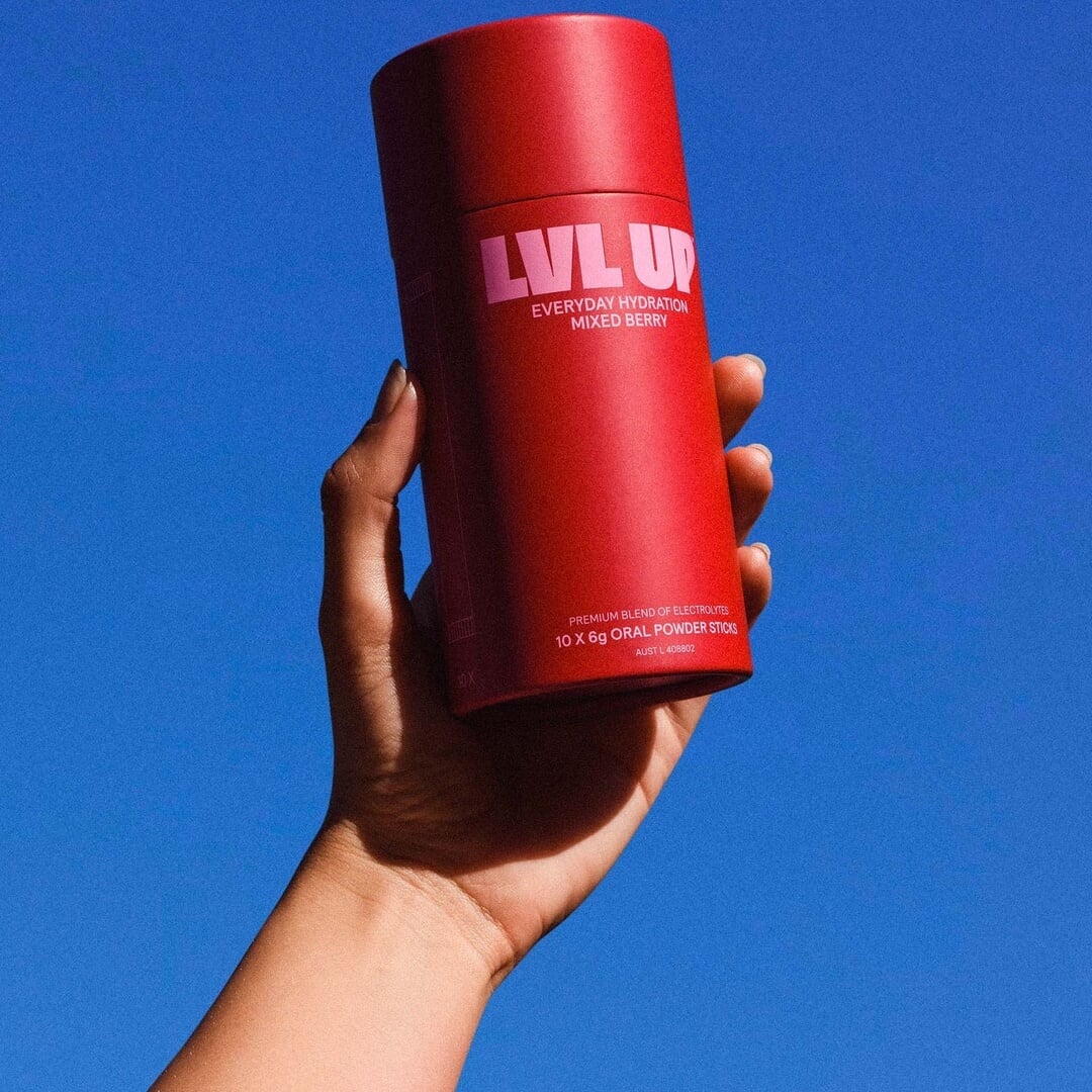 Brand Identity and Packaging for LVL UP Electrolyte Powder