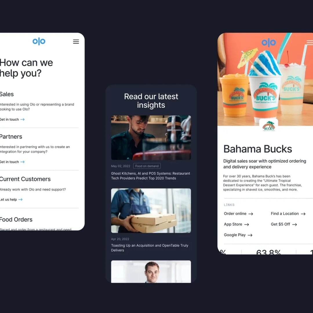 Brand and Website Redesign for Olo Hospitality Tech Platform