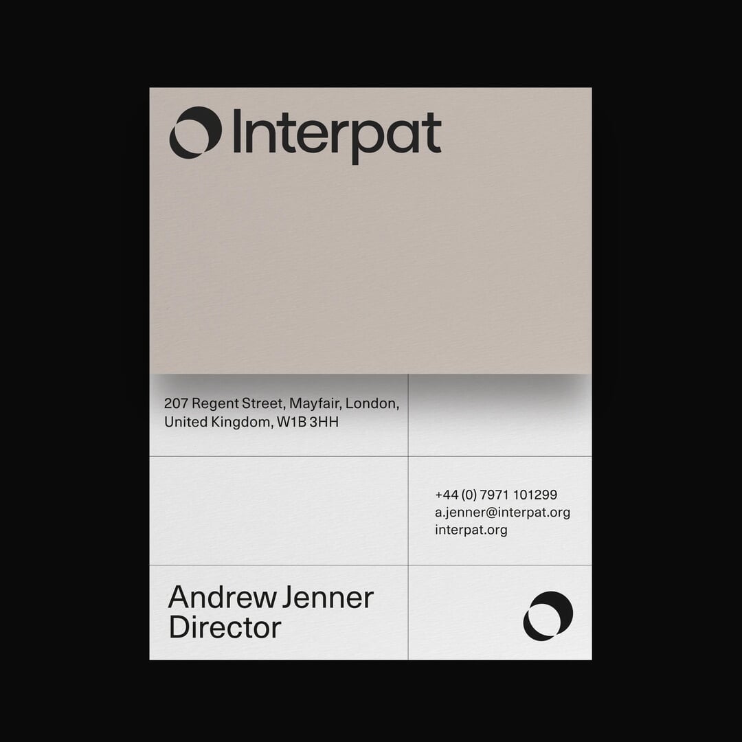 Visual identity rebrand for a biopharmaceutical intellectual property think tank