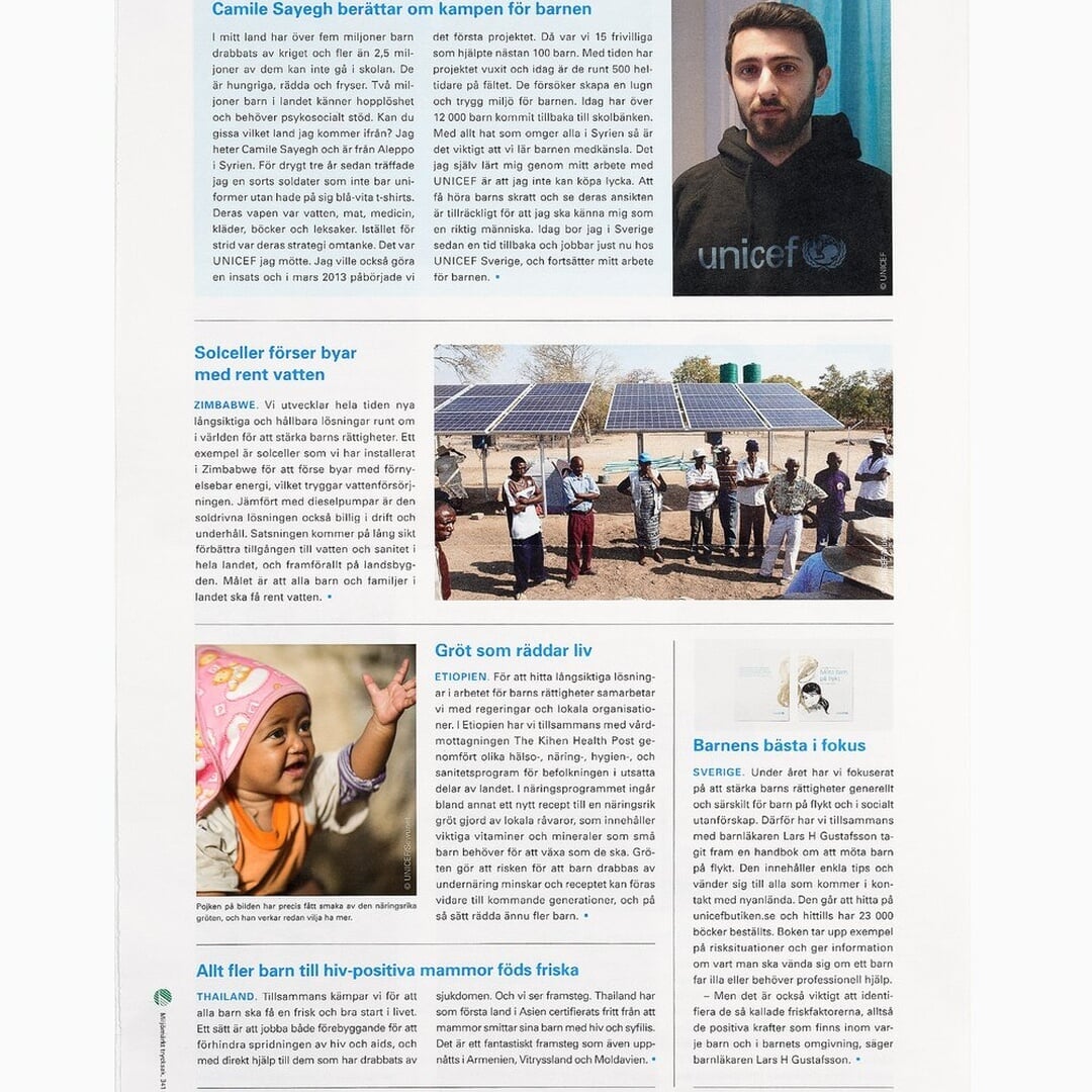 Publication Design for Unicef Sweden