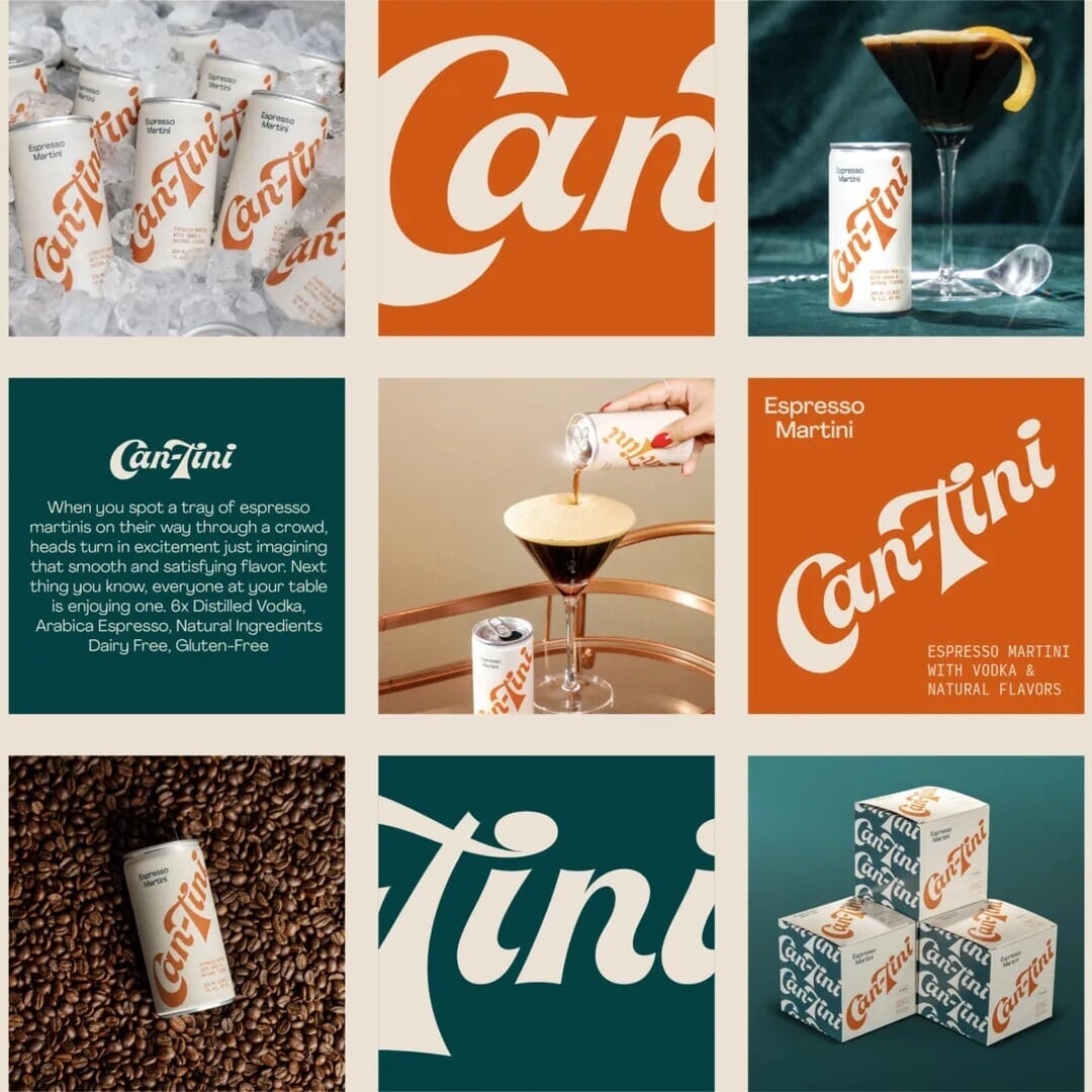 Retro Branding and Packaging for Can-Tini Ready-To-Drink Cocktails