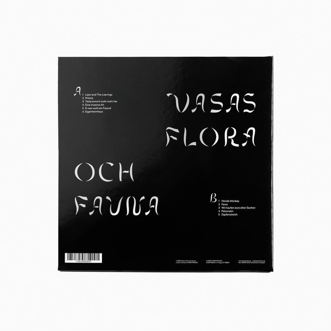Record Sleeve and Custom Typeface for Vasas Flora Och Fauna