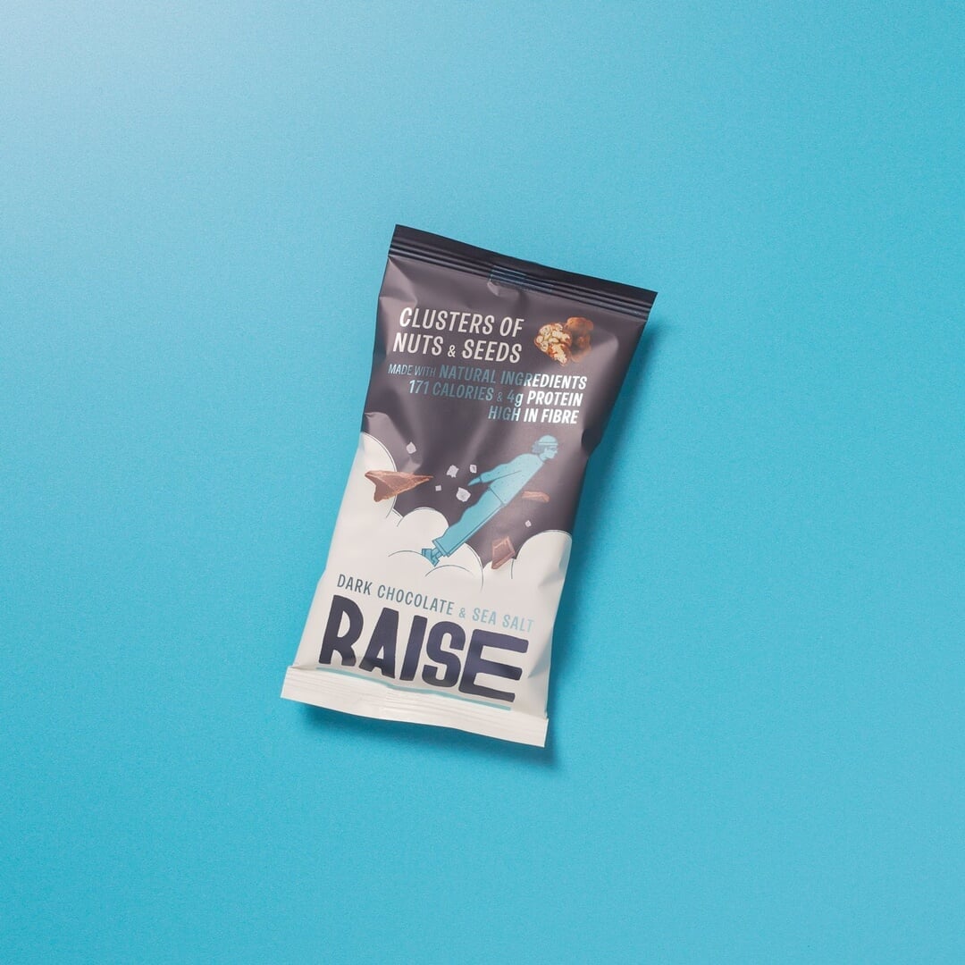 Brand Identity and Packaging for Raise Snacks