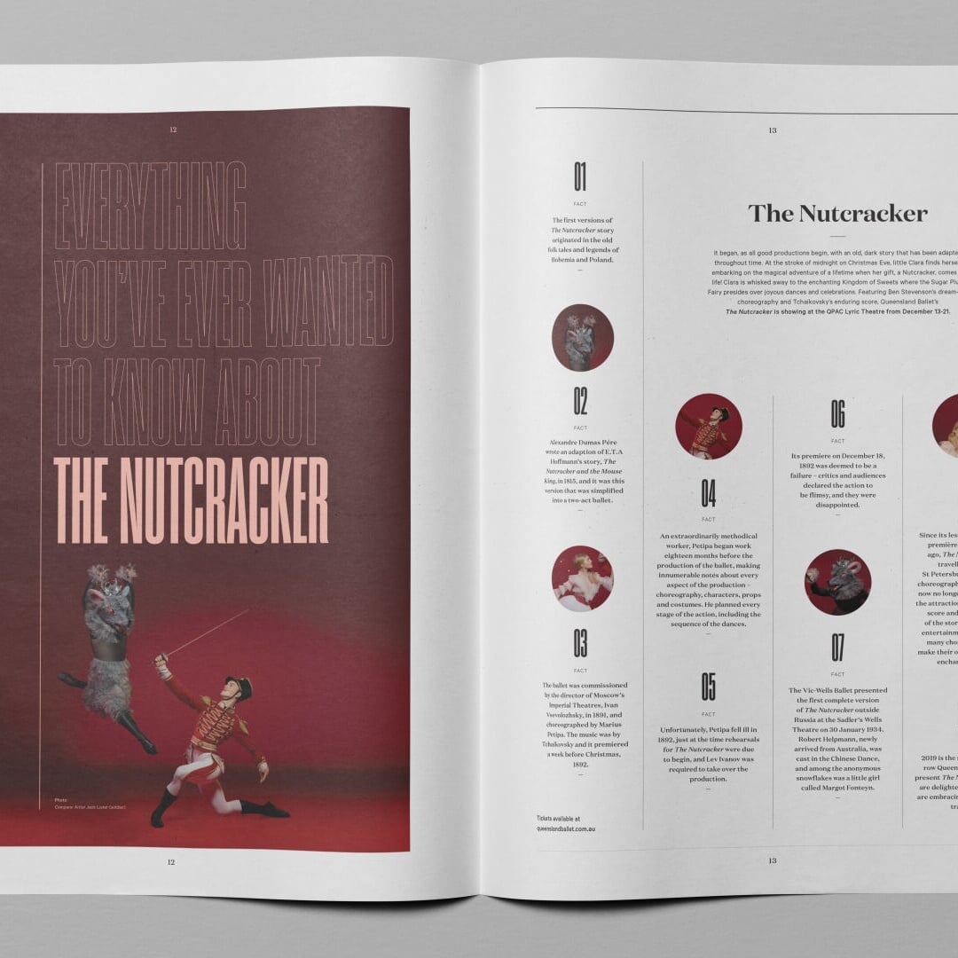 Editorial Design for Queensland Ballet's Pas Magazine