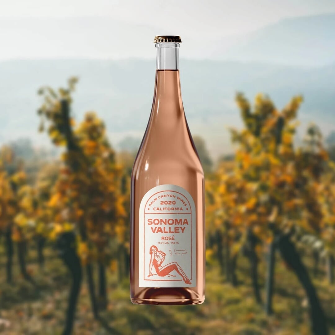 Packaging Design for Palm Canyon Wines Rosé