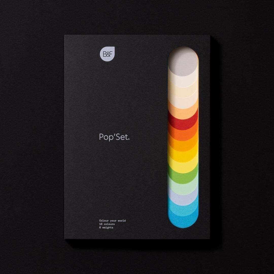 Promotional Sampler Design for Pop’Set Coloured Paper